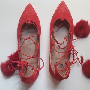 Gianna Meliani Suede flats Red Gold Italy EU 37